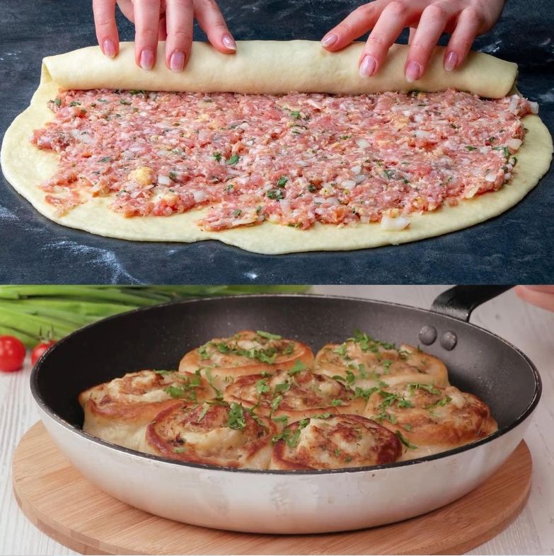 Bild von Hackfleisch-Pizzarolle